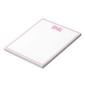 Moderne Monogramm-Trendy-Schatten-Initialen Stylis Notizblock (Rotiert)