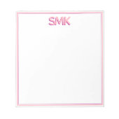 Moderne Monogramm-Trendy-Schatten-Initialen Stylis Notizblock (Vorderseite)