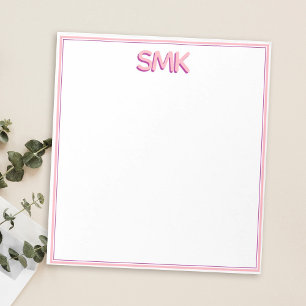 Moderne Monogramm-Trendy-Shadow-Initialen Stylisch Notizblock