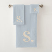 Moderne Monogramm-Typografie blau Badhandtuch Set (Insitu)
