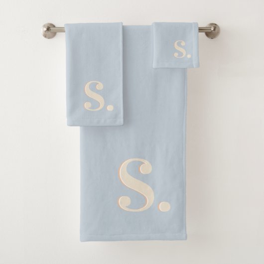 Moderne Monogramm-Typografie blau Badhandtuch Set (Insitu)