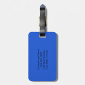 Moderne Monogramm Typografie Blau Schwarz Personal Gepäckanhänger (Rückseite vertikal)
