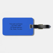 Moderne Monogramm Typografie Blau Schwarz Personal Gepäckanhänger (Rückseite horizontal)