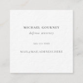 Moderne Monogramm Typografie Dunkelgrau Quadratische Visitenkarte (Rückseite)