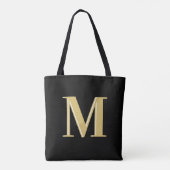 Moderne Monogramm Typografie Gold schwarz Tasche (Rückseite)