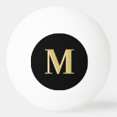 Moderne Monogramm Typografie Gold schwarz Tischtennisball (Rückseite)