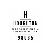 Moderne Monogramm-Typografie-Rücksendeadresse