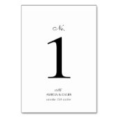 Moderne Monogramm-Typografie-Script-Hochzeit Tischnummer (Rückseite)