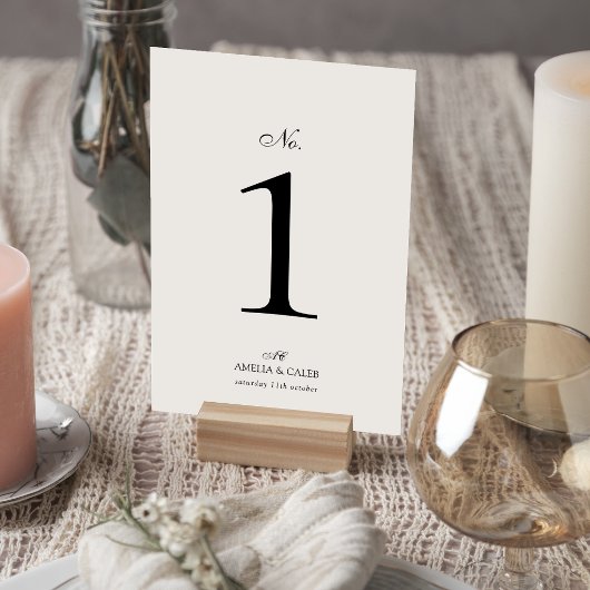 Moderne Monogramm-Typografie-Script-Hochzeit Tischnummer