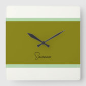 Moderne Monogramm-Uhr Quadratische Wanduhr (Vorderseite)