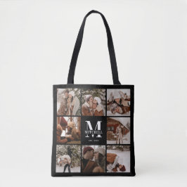 Moderne Monogramm- und FotoCollage Personalisiert Tasche