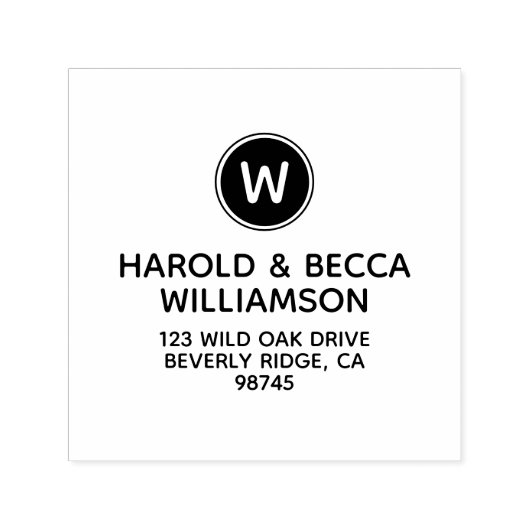 Moderne Monogramm- und Name-Rücksendeadresse Permastempel (Design)