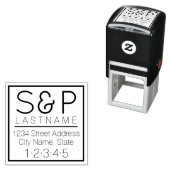 Moderne Monogramm und Rücksendeadresse Permastempel (Beispiel)