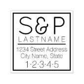 Moderne Monogramm und Rücksendeadresse Permastempel (Design)