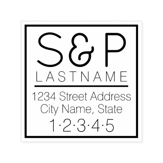 Moderne Monogramm und Rücksendeadresse Permastempel (Design)