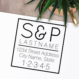 Moderne Monogramm und Rücksendeadresse Permastempel