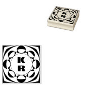 Moderne Monogramm-Vertikal-Initialen-Kunststempel Gummistempel (Stempel)