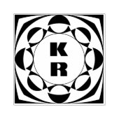 Moderne Monogramm-Vertikal-Initialen-Kunststempel Gummistempel (Prägung)