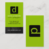 Moderne Monogramm-Visitenkarte Visitenkarte (Vorne/Hinten)