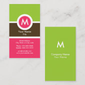 Moderne Monogramm-Visitenkarte Visitenkarte (Vorne/Hinten)