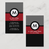 Moderne Monogramm-Visitenkarte Visitenkarte (Vorne/Hinten)