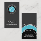 Moderne Monogramm-Visitenkarte Visitenkarte (Vorne/Hinten)