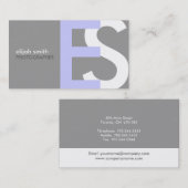 Moderne Monogramm-Visitenkarten Visitenkarte (Vorne/Hinten)