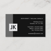 Moderne Monogramm-Visitenkarten Visitenkarte (Rückseite)