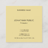 Moderne Monogramm-Vorlage elegant Schwarz und Gold Quadratische Visitenkarte (Rückseite)