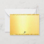 Moderne Monogramm-Vorlage Eleganter Gold-Glitzer Mitteilungskarte (Rückseite)