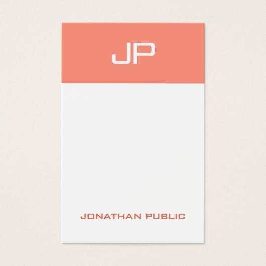 Moderne Monogramm-Vorlage Eleganter Trend-Farben (Vorderseite)