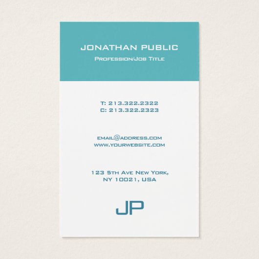 Moderne Monogramm-Vorlage Eleganter Trend-Farben (Rückseite)