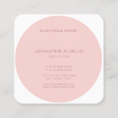Moderne Monogramm Vorlage Rosa Rosa Weiße Elegant Quadratische Visitenkarte (Rückseite)
