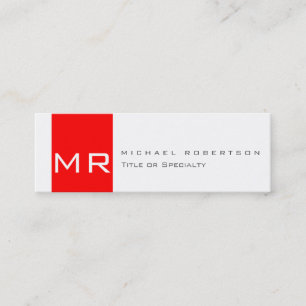 Moderne Monogramm Weiße Rote Saubere Visitenkarte