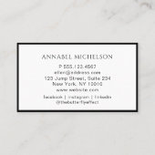 Moderne, monogramm, weiße Visitenkarte (Rückseite)