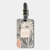 Moderne Monogramm-Wildblumen-Gepäckanhänger Gepäckanhänger (Vorderseite vertikal)