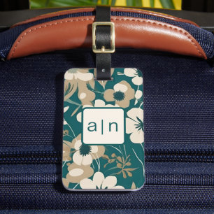 Moderne Monogramm-Wildblumen-Gepäckanhänger Gepäckanhänger