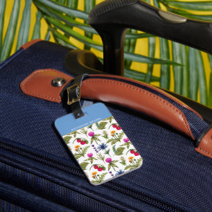 Moderne Monogramm-Wildblumenmuster stilvoll  Gepäckanhänger