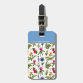 Moderne Monogramm-Wildblumenmuster stilvoll Gepäckanhänger (Vorderseite vertikal)