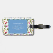Moderne Monogramm-Wildblumenmuster stilvoll Gepäckanhänger (Rückseite horizontal)