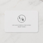 Moderne, monogramm, zirkel, graue Visitenkarte (Vorderseite)