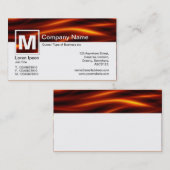 Moderne Monogramm - Zungen des Feuers Visitenkarte (Vorne/Hinten)