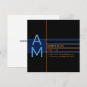 Moderne Monogramme & editierbare Formen & Farben Mitteilungskarte (Vorne/Hinten)