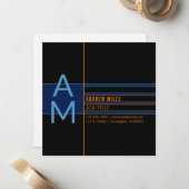 Moderne Monogramme & editierbare Formen & Farben Mitteilungskarte (Vorderseite/Rückseite Beispiel)