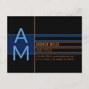 Moderne Monogramme & editierbare Formen & Farben Postkarte