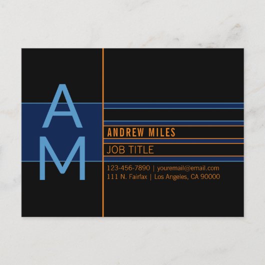 Moderne Monogramme & editierbare Formen & Farben Postkarte (Vorderseite)