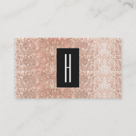 Moderne Monogramme, Imitate Rose Gold Sequenzen Visitenkarte