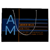 Moderne Monogramme und bearbeitbare Formen und Far Große Geschenktüte (Rückseite)