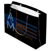 Moderne Monogramme und bearbeitbare Formen und Far Große Geschenktüte (Rückseite Schrägansicht)