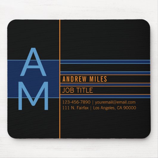 Moderne Monogramme und bearbeitbare Formen und Far Mousepad (Vorne)